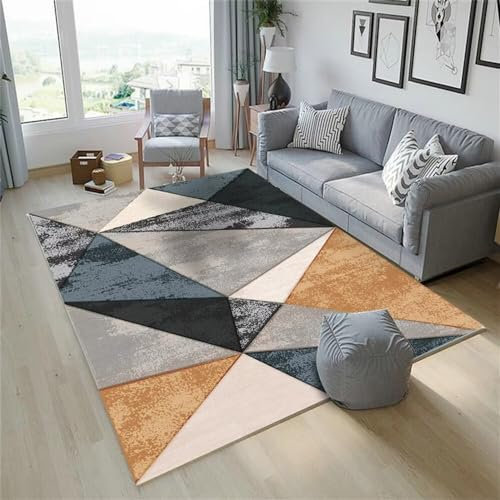 RUGMRZ Balkon Bodenbelag Modern, Schlicht, Modisch, rutschfest, Schmutzabweisend, Geometrisch Waschbar Deko Büro Mehrfarbig Teppiche Groß Für Wohnzimmer Rutschfester Teppich Balkon Bodenbelag Vorzimm