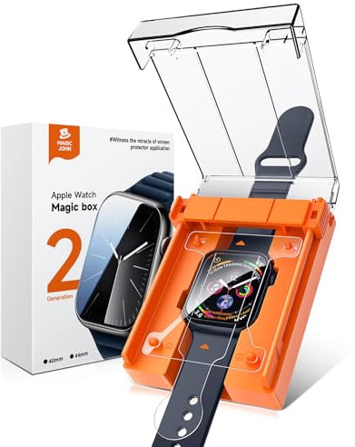 MAGIC JOHN 2 Pack for Apple Watch Series SE/6/5/4 40mm Screen Protector, [Automatic Align Tech] Self-Healing Flexible TPU Film for iWatch Series SE/6/5/4, HD Transparent, Anti Scratch, Bubble Free