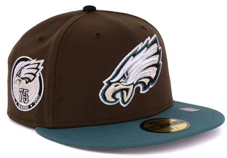 New Era Cap 59FIFTY Herren Basecap NFL Limited Edition (Philadelphia Eagles, braun/grün, 7 3/4)