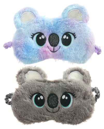 OVDGWC Zwei Koala -Schlaf -Augenmasken, Süße Cartoon -Augenmasken, Weiche Plüschschattierende Augenmasken, Gewöhnliche Männer Und Frauen, Interessante Schlaf -Augenmasken, Nickerchen -Augenmasken