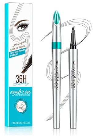 Waterproof Eyebrow Pencil - Micro-Fork Tip for 3D Brows - Grey Shade - Ideal for Makeup Beginners