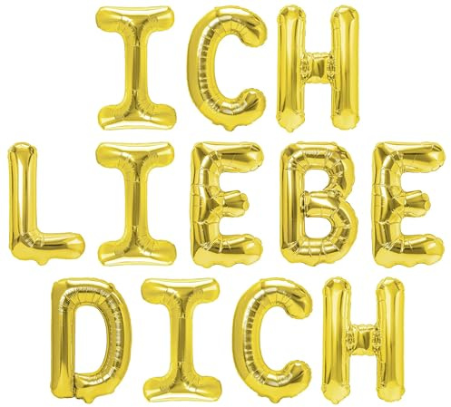 Party Austria Folienballon Schriftzug 35cm Höhe Buchstabenballon Hochzeit/Verlobung/Heiratsantrag Luftballon (Ich liebe dich)