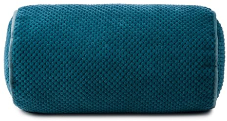 Gözze - Kissenrolle Sven, Nackenrolle in genoppter Optik mit Keder, Dekorative Rolle mit Reißverschluss, 40 x 20 cm - Petrol