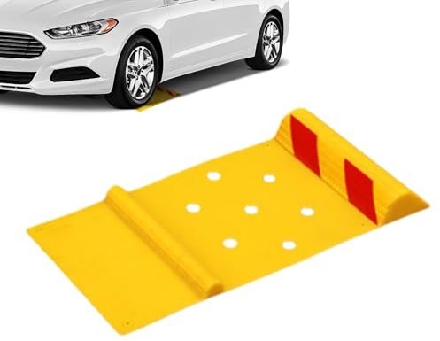 Parkmatte PKW-Stopper rutschfeste Auffahrkeile als Radführung, Stopphilfe | Automobil Limousine Lastkraftwagen Geländewagen Hohe Sichtbarkeit und rutschfest für Limousinen, LKW, Golfc