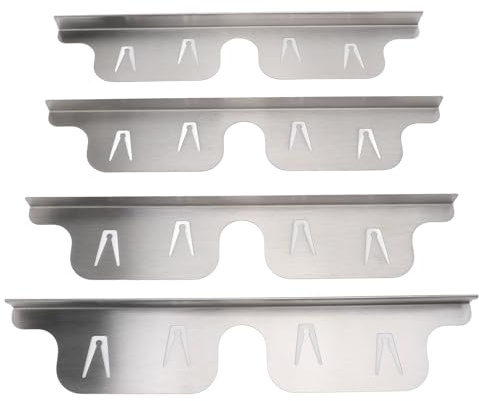 RASTKY Dehnbare Herd-Fugenabdeckung aus Edelstahl, 35–70 Cm, 2 Paar Zierleisten-Set in Silber für Minimalistische Küchendekoration