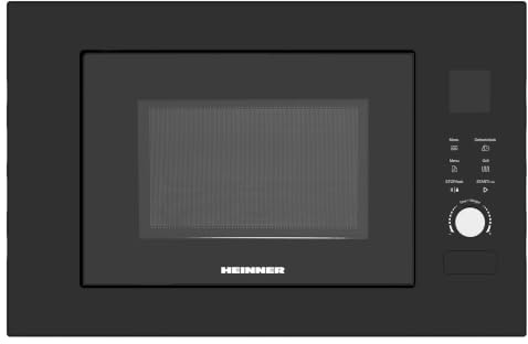 HEINNER HMW-BI2360BK Einbau-Mikrowelle 23 L 800 W Mikrowelle + 1000 W Grill, 8 Automatikprogramme, LED-Display, Timer und Auftaufunktion, Schwarz, 5 Jahre Garantie
