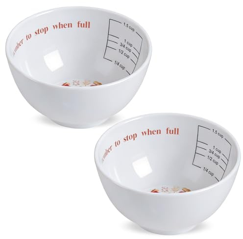 Yuecda 2 Pieces Portion Control Bowl Measuring Bowls Food Measuring Cups Portion Control Containers for Adults Weight Loss Bariatric Diabetes Healthy Eating