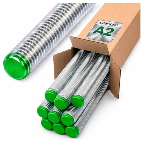 Lun Fix Tige filetée M10 1 mètre en Acier Inoxydable A2 V2A 10pcs | DIN 976, Filetage Complet Découpable, pour Construction Métallique, Construction en Bois, Montage Extérieur