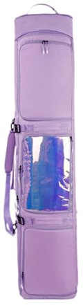 QUXVUIS Sac de Ski Ajustable à roulettes et Grande capacité, idéal pour Les Aventures sur Neige. Facile à Transporter, il est également équipé de Bretelles pour Le Porter, Violet, 178 x 34 cm