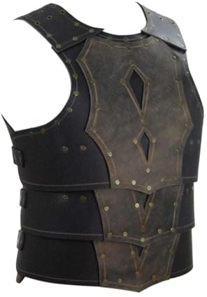 Yunmeryker Mittelalterliche Brustpanzer Ritter Kostüm mit Körperweste Und Dekorativen Nieten Aus Pu für Erwachsene für Rollenspiel Bühnenveranstaltungen Fa