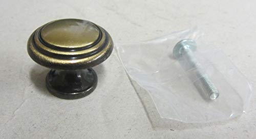 SIRO Möbelknopf Heilbronn, Landhaus, Klassisch, Vintage, Druckguss altmessingfarbig brüniert getrommelt, 26 mm x 21 mm x 17 mm, 489-26ZN10