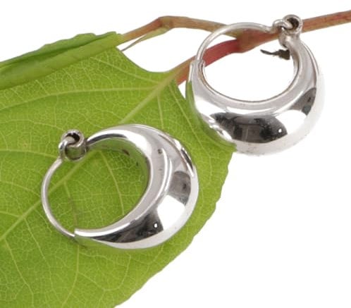 GURU SHOP Breite Indische Silbercreolen Creolen, Ohrringe, 1,5 cm