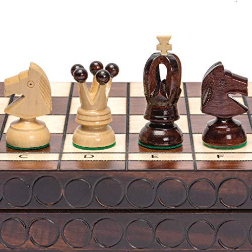 Husaria European International Juego de Ajedrez de Madera King'S Classic - 45 centímetros Juego de Ajedrez de Gran Tamaño