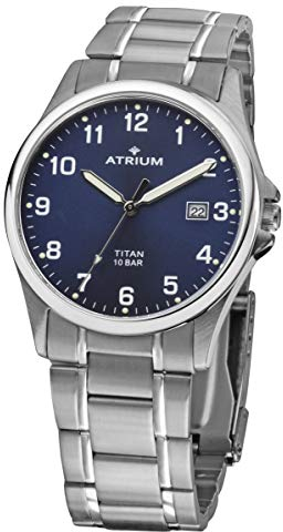 ATRIUM Herrenuhr Titan 10 bar robust mit Datum A23-35