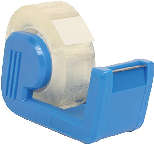 RNKVERLAG CT1080 - Klebefilmband kristallklar mit Abroller, 33 m x 19 mm, blau, 1 Stück