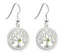 Argent sterling boucles d'oreilles pendantes Arbre de vie