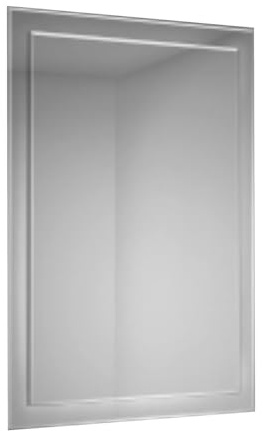 iBathUK Sienna Wall Mounted Rectangular Bevelled Bathroom Mirror, Frameless Plain Mirror in Portrait or Landscape Installation, Modern Designer Mirror for Bathroom & Cloakroom, 650 x 900mm