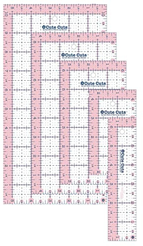 Riley Blake Designs - Cute Cut Ruler by Lori Holt - Rectangular Ruler Pack - (1.5x6.5), (2.5x4.5), (3.5x6.5), (4.5x8.5), (5.5x10.5)