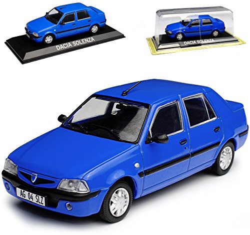 alles-meine.de GmbH Dacia Solenza Limousine Blau 2003-2005 mit Sockel 1/43 Modellcarsonline Modell Auto mit individiuellem Wunschkennzeichen