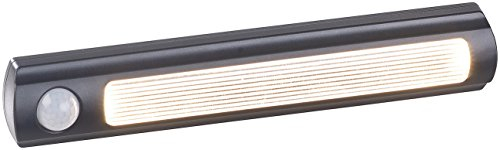 Luminea Schranklampe Batterie: Batterie-LED-Schrankleuchte, PIR- & Lichtsensor, 0,6 W, 25 Lm, 3000 K (Schrankbeleuchtung, Schrank Innenbeleuchtung, Schranklicht Bewegungsmelder)