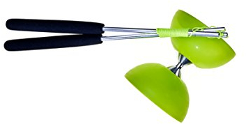 Eureka 515702 Acrobat 105 Gummi Diabolo mit Aluminium Hand Sticks, Grün