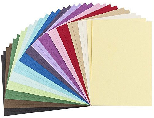Ideen mit Herz 30 Bogen Bastelpapier mit eleganter Prägung, Deko-Karton Anna, Premium Qualität (220 g/qm), Leinen-Optik, DIN A4