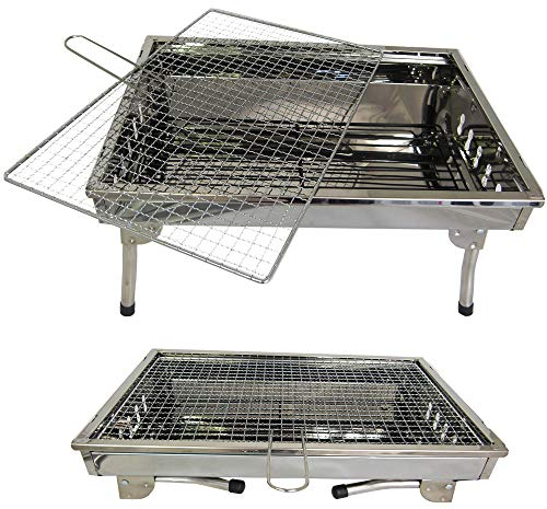 TMD-Line BBQ Holzkohlegrill 45 x 30cm Klappgrill Standgrill Tragbar Camping Garten Grill