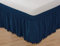 Elegant Comfort Pom-Pom-Cache-sommier élastique Infroissable avec nœud sur Le Dessus et Franges à Pompons pour Grand lit/très Grand lit, Bleu Marine