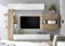 Web Convenienza Parete TV Attrezzata Collezione Sorano 2 C - Mobile Televisore in Legno con Ante a Ribalta Moderno - Color Bianco e Rovere Kadiz