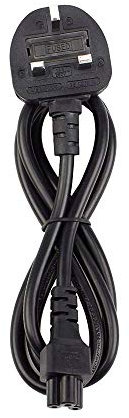 AJP® New 1 Meter Mains Power Cord Clover Leaf Lead Cable UK 3 Pin Plug Laptop Charger Adapter Adaptor Cable for IBM Lenovo, Dell, HP, Acer, Asus, PC, Scanners, Printers, TV 3 Pin Cable & other devices