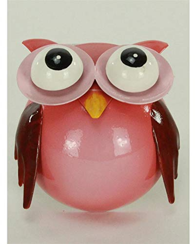 Holzwurm Dekofigur Käfer Biene Katze Maus Schnecke Kuh Eule aus Metall mit Magnetfuß, Gartenfigur, Metallfigur, Blechfigur (Eule)