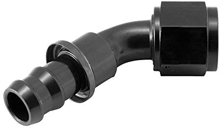 Alu Fitting AN10 Push-On 45° 7/8 - 14UNF | Schwarz