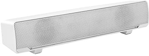 USB Powered Computer Speakers, Wired Laptop Speakers Bar, Dual Stereo Speaker, Gaming PC Soundbar with 3.5mm Audio Plug and LED Lighting, for Desktop Monitor, Laptop, Tablets(White)
