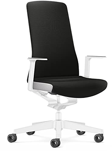 Interstuhl Bürostuhl Pure Interior Edition - Der Schreibtischstuhl der Sich an Gewicht und Bewegung anpasst - ergonomische Smart-Spring Technologie - Made in Germany (1D-Armlehne, Schwarz | Weiß)