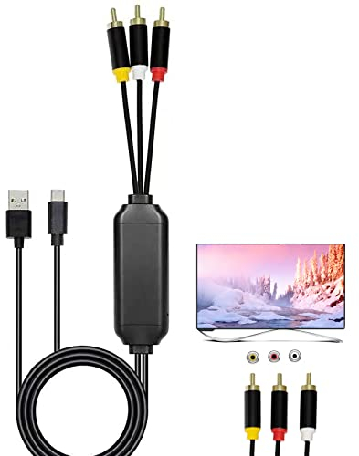 USB-C-auf-Cinch-Kabel, Audio-Aux-Adapter, 1,8 m, Typ-C auf Cinch-Audiokabel, USB-C-Stecker auf 3 Cinch-Stecker, Splitter, Audio-Video, AV-Adapterkabel für TV/Mac/PC