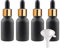 BasicPacking 4 Pièces 15ml Bouteilles Compte-gouttes en Verre Noir Mat Vides, Flacons en Verre avec Pipettes Or/Noir pour les Huiles Essentielles, Aromathérapie,Parfum Voyage