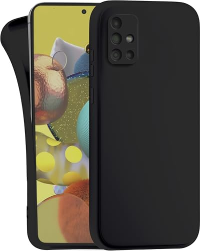 MyGadget Hülle für Samsung Galaxy A71 4G - robuste Silikon Schutzhülle TPU Case Slim Silikonhülle - Back Cover Kratzfest Handyhülle - Matt Schwarz