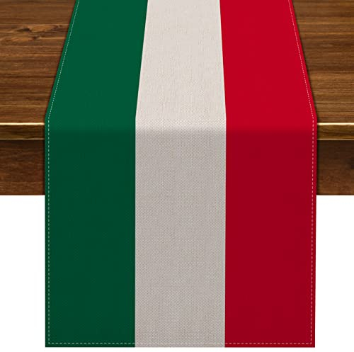 Nepnuser Camino de mesa italiano para decoración de mesa de fiesta temática italiana, lino, cocina, comedor, cena, fiesta, decoración de mesa
