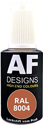 Alex Flittner Designs Stylo de retouche RAL 8004 Marron cuivré mat mat 20 ml Stylo de réparation acrylique peinture retouche bois métal meubles salle de bain
