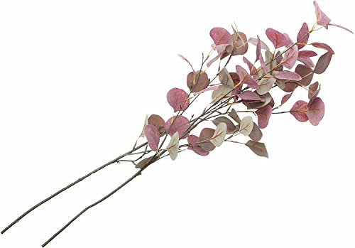 FRANK FLECHTWAREN Eukalyptuszweig Mauve, 2er Set, Dekopflanze in modernen Grau- und Mauvetönen, täuschend echt gearbeitet, Kunststoff, Maße: ca. Länge 85 cm