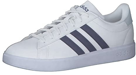 adidas Herren Grand Court 2.0 Sneaker, FTWR White Victory Blue Halo Blue, 44 EU