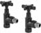 DuraTherm Traditional Manual Angled Towel Radiator Valve Set, 15mm Central Heating Valves for Radiators, Round Crosshead, Black