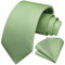 HISDERN Corbatas Verde Salvia Hombre Modernas Conjunto Corbata y Pañuelo Lunares Corbatas Elegante Boda Business