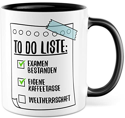Examen Tasse Geschenk, To Do-Liste Examen bestanden examensprüfung Staatsexamen Kaffee-Becher