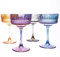 Farbige Vintage Coupe Gläser 4 Stück, Rotweingläser und Weißweingläser, Champagner, Cocktail, Martini, Weingläser, Gin und Prosecco Glas, Glaswaren mit langem Stiel, Sektschalen, (260 ml/8.8 oz)