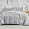 Tokokimo Set Copripiumino Matrimoniale 240x220cm, Copripiumino Matrimoniale 3 Pezzi in Microfibra Con Motivo a Ramoscelli e Foglie, Comprendente 1 Copripiumino 240x220 + 2 Federe 50x80, Grigio/Bianco