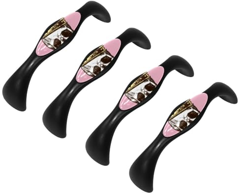 4 Stück Schrankgriffe, Schubladengriffe für Küchenschrank, Schublade, Schrank, Fenster, Griffe, King of Death Skull mit Krone und Lippenstift