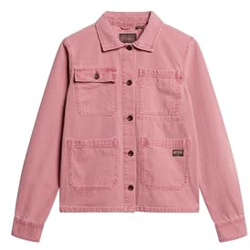 Superdry Damen Chore Jacke mit vier Taschen Gedeckt Rosé 36