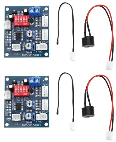 eMagTech 2PCS PWM Fan Thermostat Fan Speed Controller PWM Fan Temperature Control Speed Regulator Fan Thermostat Module Fan Automatic Temperature Control Regulator 12V 9A NTC 50K