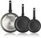 ALZA Giro - Set de Sartenes Grises 20 + 24 + 28cm, Aluminio Prensado Grueso, Antiadherente Doble Capa, Todo Tipo de Cocinas, Inducción y Lavavajillas
